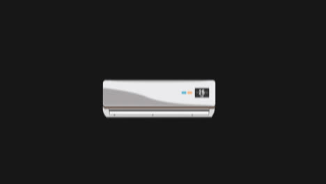 Air-Conditioner-Icons,-animation-Cool-and-cold-air-flows-shows,-transparent-background